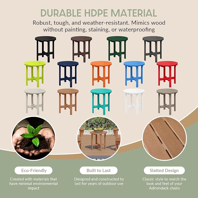 WestinTrends Dylan Adirondack Round Outdoor Side Table - Image 6