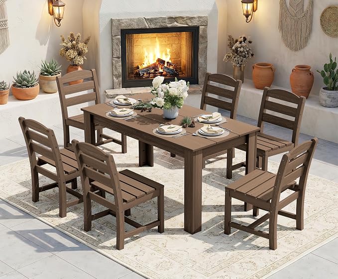 SERWALL Outdoor Dining Sets for 10, HDPE Dining Sets for 10 Person - Image 7