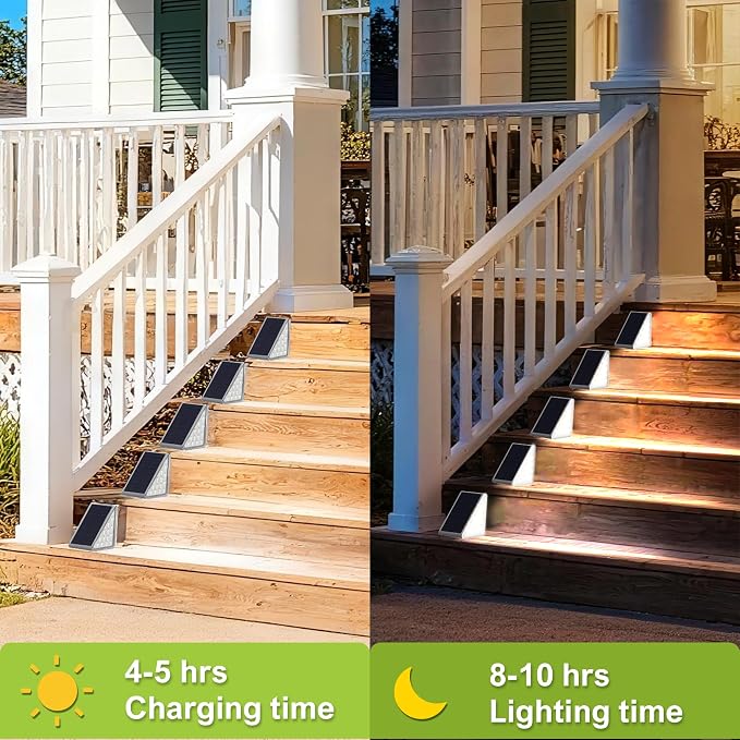 DAMINY Solar Step Light for Outside, 2 Lighting Modes, Stair Light Outdoor - Image 6