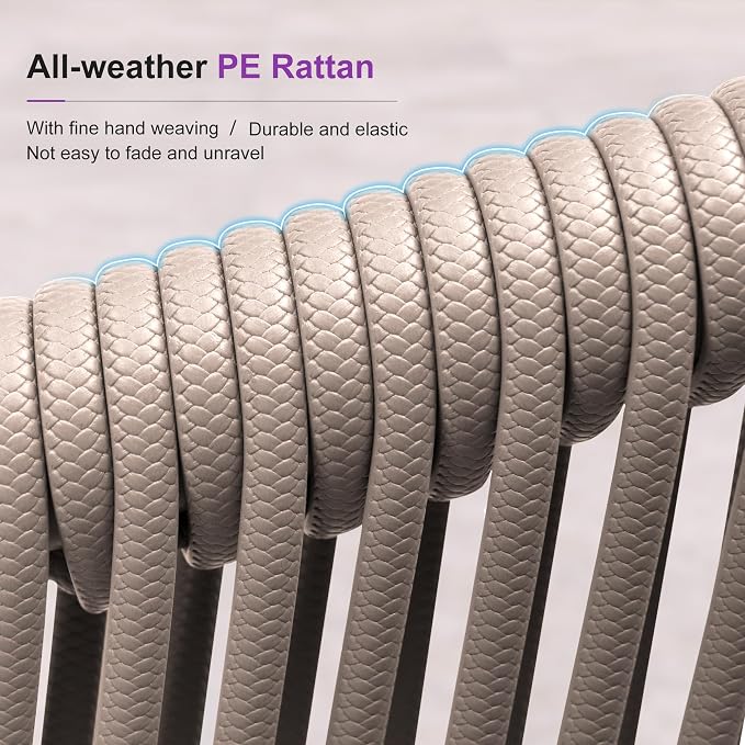 PURPLE LEAF 7 Pieces Outdoor Dining Set Patio Table and Chairs Set Aluminum - Image 8