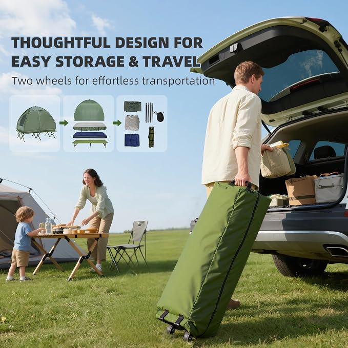 Outsunny Camping Tent Cot, Folding Tent Cot Combo - Image 5