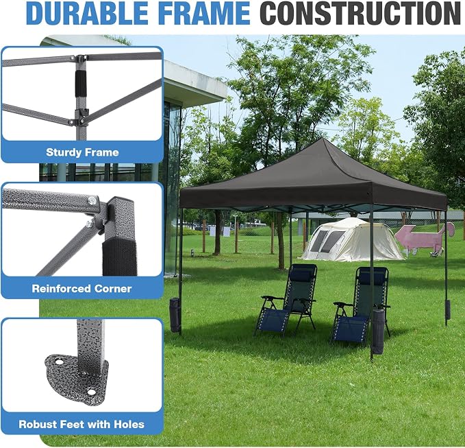 NEWBULIG 10x10 FT Pop Up Canopy Easy Up Tents - Image 4