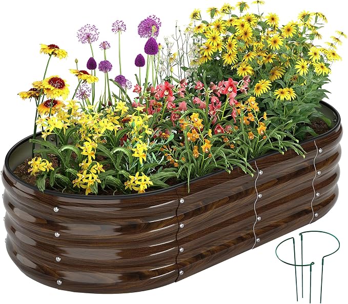 Galvanized Metal Raised Garden Bed Kit by ZFHgarden