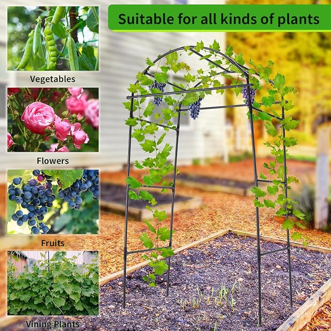 Cucumber Trellis, 6.7ft Tall Garden Arch Trellis - Image 6