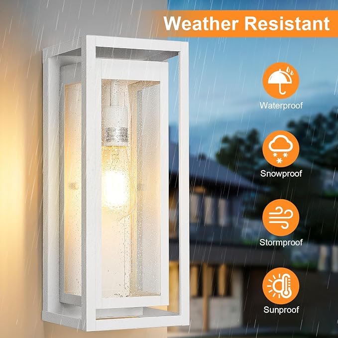 15" Large Outdoor Light Fixture Wall Mount, Modern Waterproof Exterior Porch - Image 4