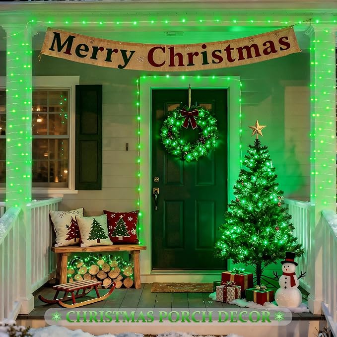 JMEXSUSS 2 Pack St Patricks Day Solar Lights, Each 33ft 100 LED Green Solar - Image 6