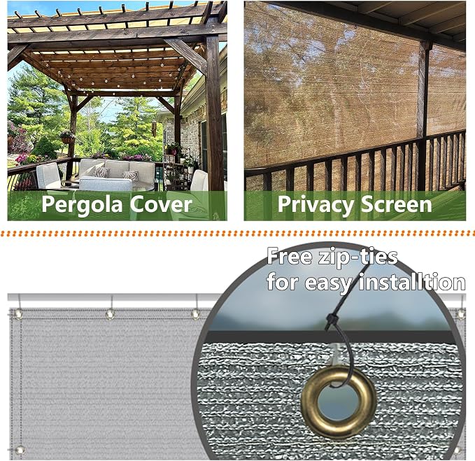 POYEE 90% 10x10ft Sun Shade Cloth - Image 5