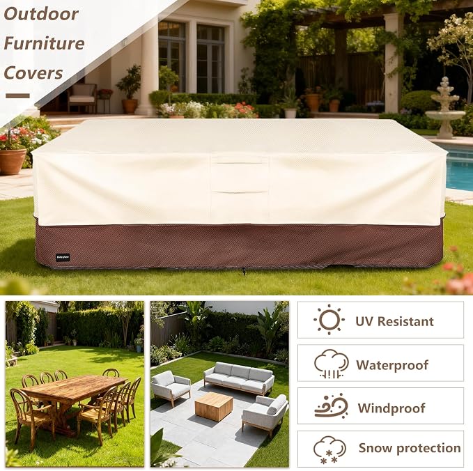 Rectangular Patio Furniture Covers, Upgraded 600D Heavy Duty Outdoor Furniture - Image 6