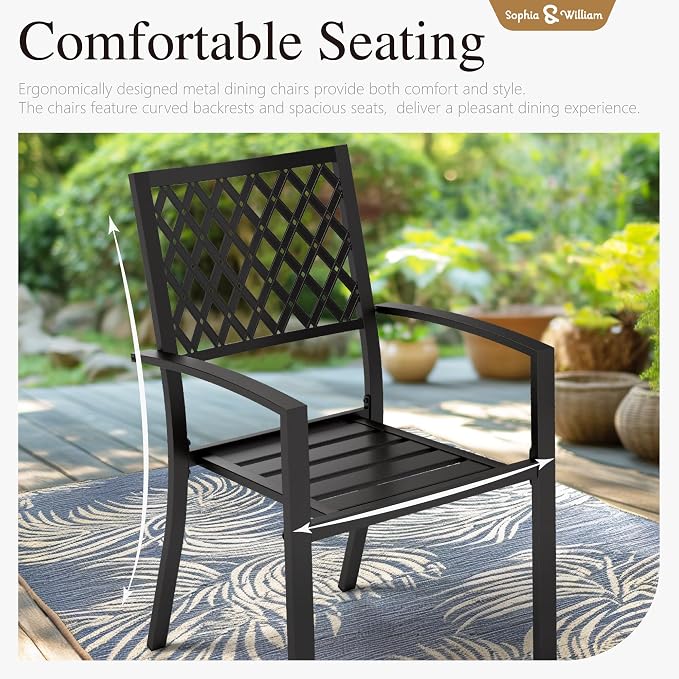 Sophia & William Round Patio Table and Chairs Set, Outdoor Dining Set - Image 5