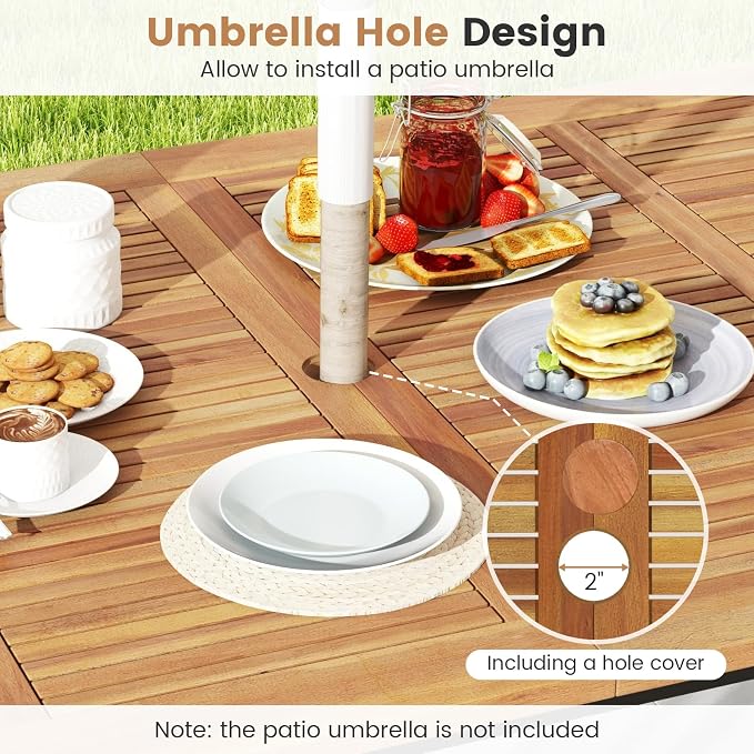 Tangkula 63" Large Patio Dining Table - Image 6