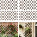 4 PCS Expandable Garden Trellis, Wooden Lattice Fence Wall Panel Lattice Panels by Tilinyanone