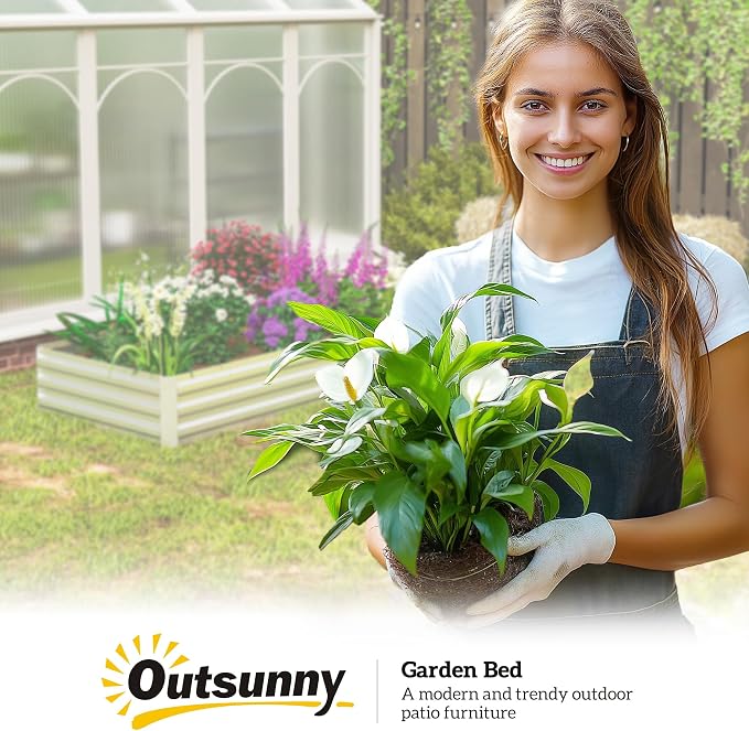 Outsunny Galvanized Raised Garden Bed, - Image 9
