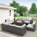 BULEXYARD 9 Piece High Back Outdoor Sectional Seating by BULEXYARDFURNITURE