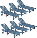 SERWALL Outdoor Chaise Lounge Set of 6, HDPE Pool Lounge Chair by SERWALL