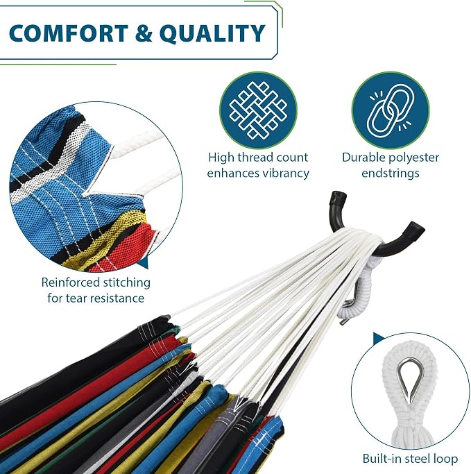Vivere Double Cotton Hammock - Image 2