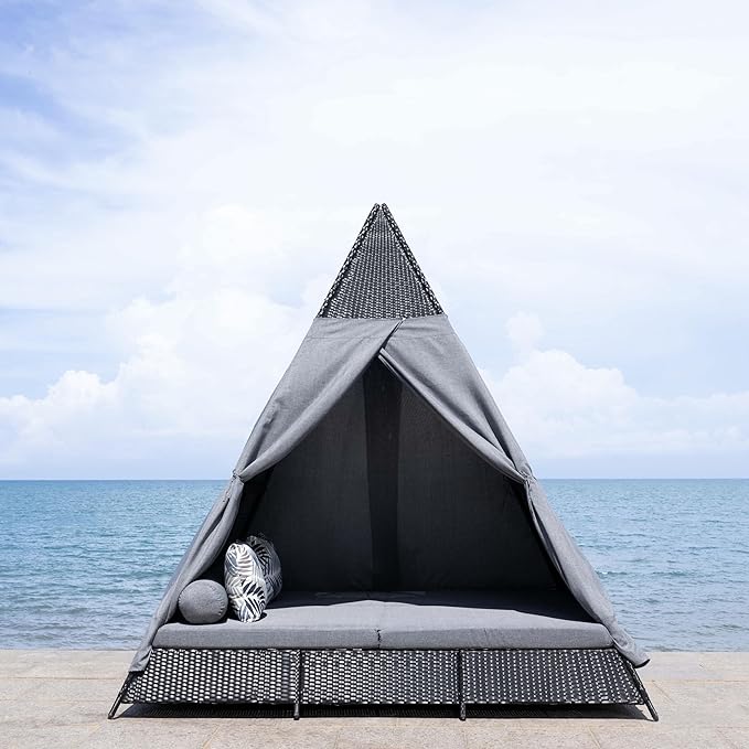 SAFAVIEH Outdoor Collection Bogo Black/Grey Daybed by SAFAVIEH