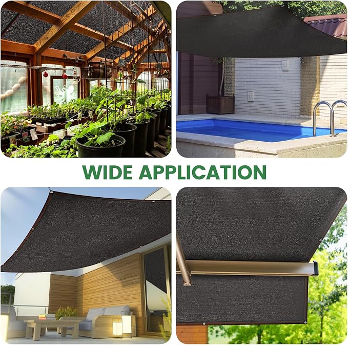 70% Shade Cloth, 10FTx12FT HDPE Mesh Tarp - Image 6