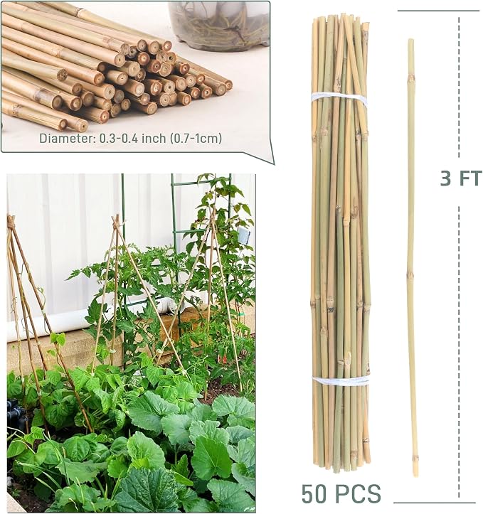 50Pcs / 3ft Bamboo Plant Stakes - Image 5