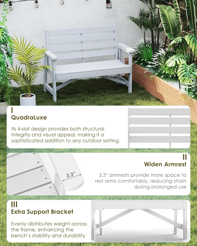 GREENVINES Outdoor Bench | HDPE | Garden Benches | All Weather | - Image 6