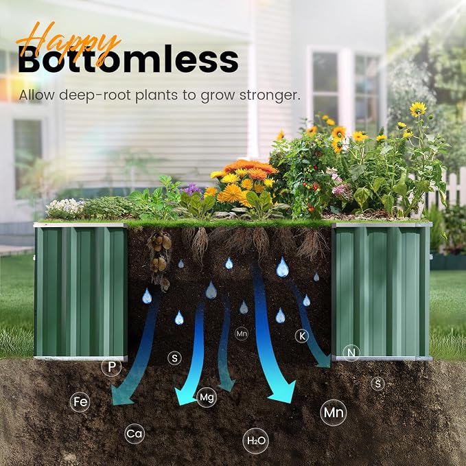 KING BIRD 101" x 36" x 24" Galvanized Raised Garden Bed 2 Installation Methods - Image 7