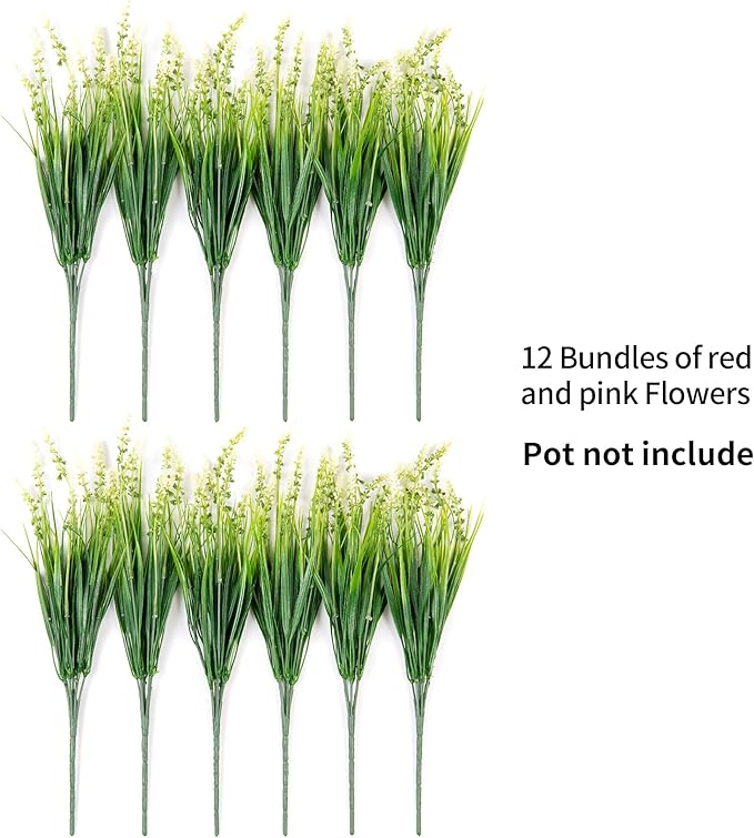 Artificial Faux Plants Flowers for Outdoor Decorations, Fake Monkey Grass for - Image 6