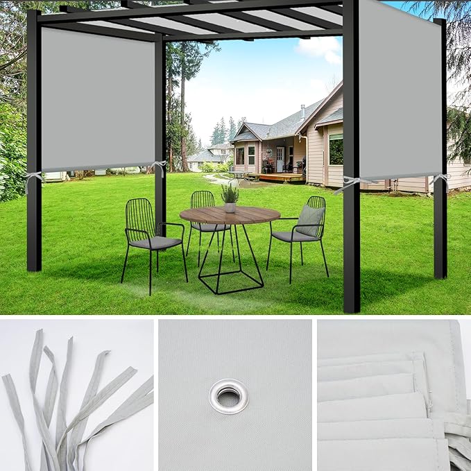 17x6.8 Ft Universal Pergola Replacement Canopy, Outdoor Canopy Shade Cover - Image 5