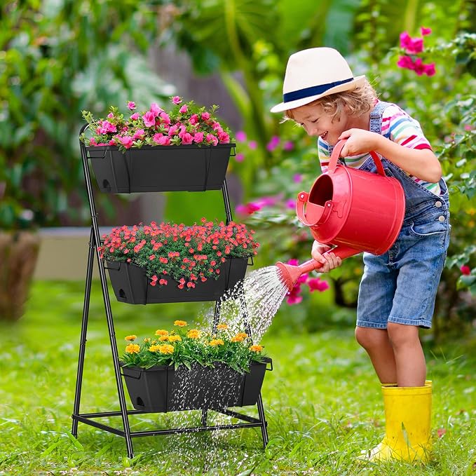 Raised Garden Bed 3 Tier Vertical Garden Planter Elevated Planter Boxes Outdoor - Image 5