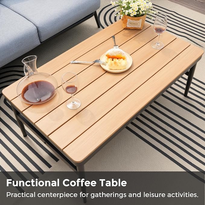 4 Pieces Outdoor Sofa Conversation Set, 4 Seats Couch Set - Image 6