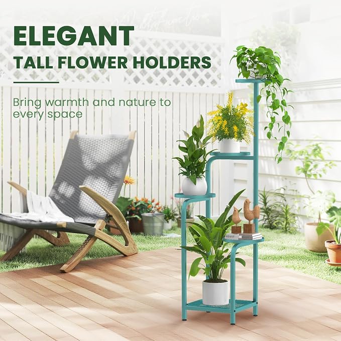 TOSKING 5 Tier Tall Plant Stand Indoor Outdoor, Heavy Duty Corner Shelf - Image 7