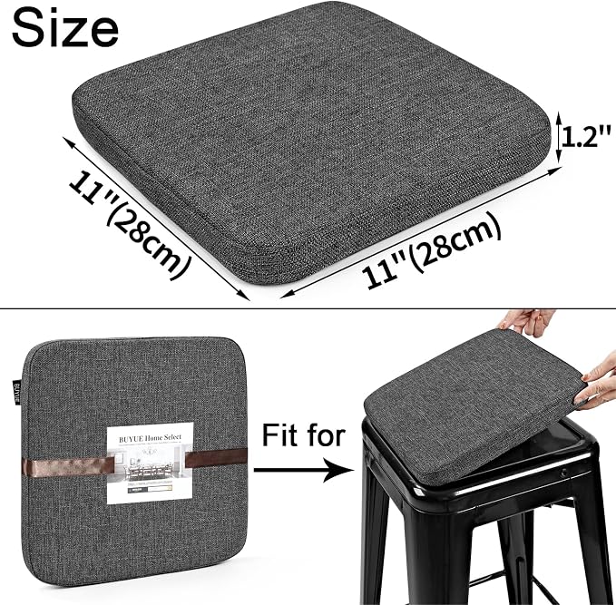 BUYUE Friendly Woven Fabric Magnetic Bar Stool Cushions Set of 4, Enhanced - Image 4