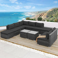 NICESOUL 11 Piece Extra Large Outdoor Furniture Sofa Set, Deep Wide PE Wicker by NICESOUL