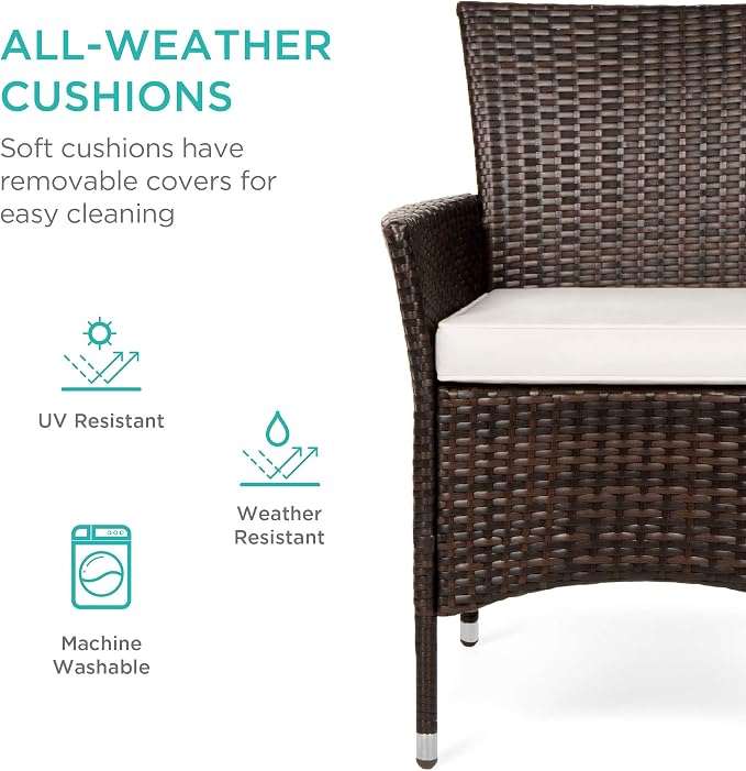 Best Choice Products 5-Piece Indoor Outdoor Wicker Dining Set Furniture - Image 4