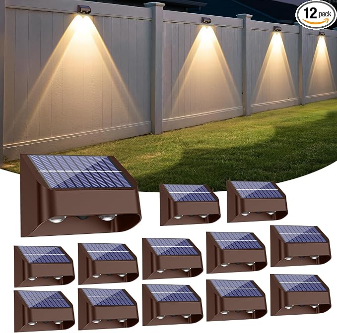 Brighter Solar Fence Lights-3000/4000/6000K 3 Mode, Solar Lights Outdoor by Unknown