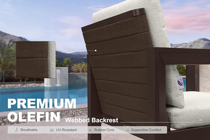 PURPLE LEAF Outdoor Counter Height Bar Stools Set of 4 27 Inch Modern Aluminum - Image 4