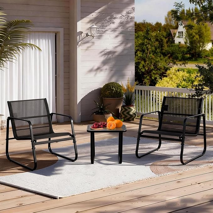 DUMOS 3 Piece Patio Furniture Set，Outdoor Patio Furniture Conversation Set - Image 2