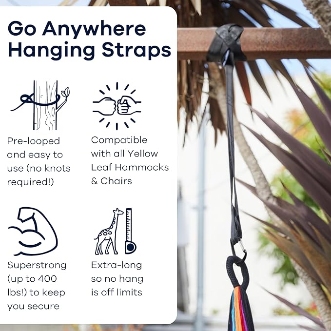 Go Anywhere Hammock Straps by Yellow Leaf Hammocks -Set of Two Nylon Straps - Image 3