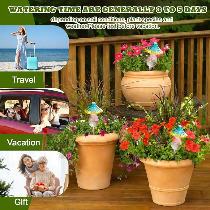 4 Pcs Plant Watering Globes Self Watering Planter Insert Glass Water Bulbs - Image 7