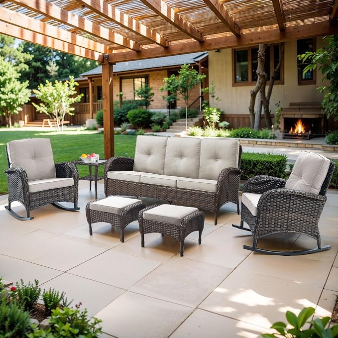 Belord Outdoor Ottomans for Patio Foot Rest - Image 2