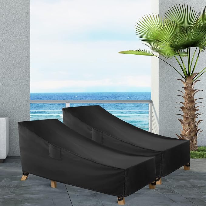 WLEAFJ Patio Chaise Lounge Cover Waterproof, Heavy Duty Outdoor Lounge Chair - Image 7