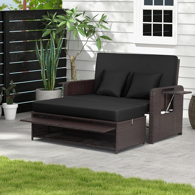 RELAX4LIFE Wicker Patio Outdoor Daybed by RELAX4LIFE