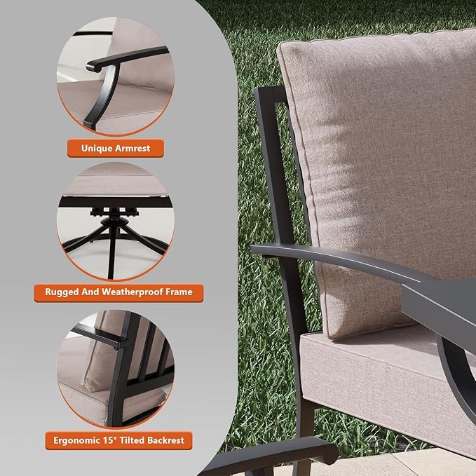 Kullavik 14 PCS Outdoor Dining Table Set - Image 4