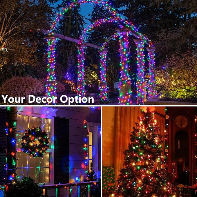 Joomer Solar Christmas Lights Outdoor, 105FT 300 LED 8 Modes Solar String - Image 7
