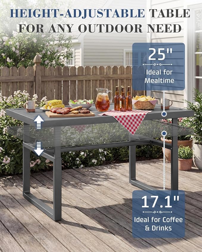 AECOJOY Aluminum Patio Furniture Set, 8 Seats Modern Outdoor Furniture - Image 3