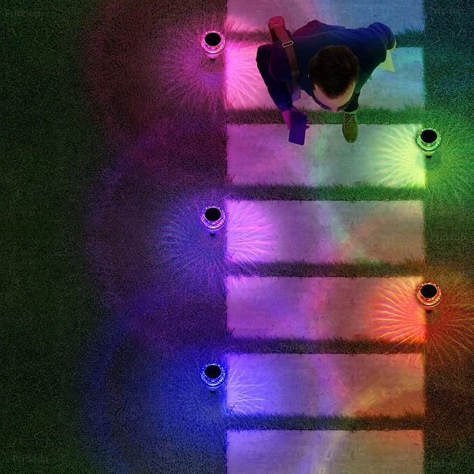 Solar Lights Outdoor Pathway Waterproof 8 Pack Color Changing LED Acrylic - Image 6