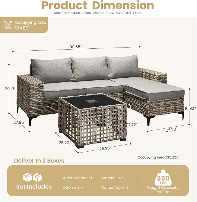 HOOOWOOO Outdoor Sectional Furniture Set - Image 7