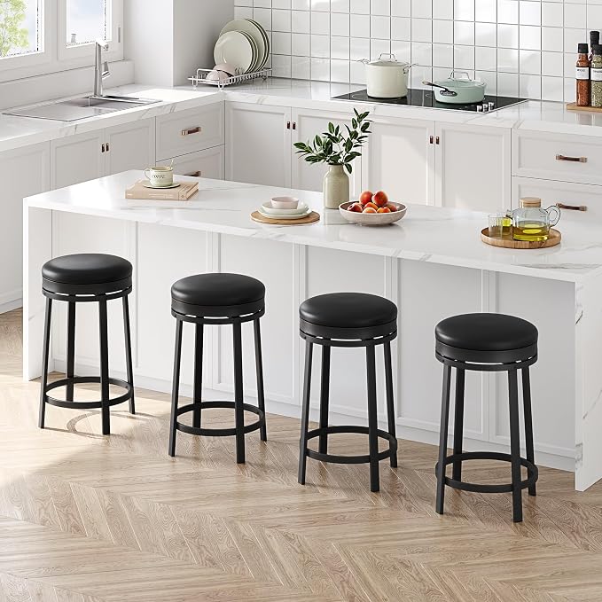 IDEALHOUSE 24'' Swivel Bar Stools Set of 2 - Image 7