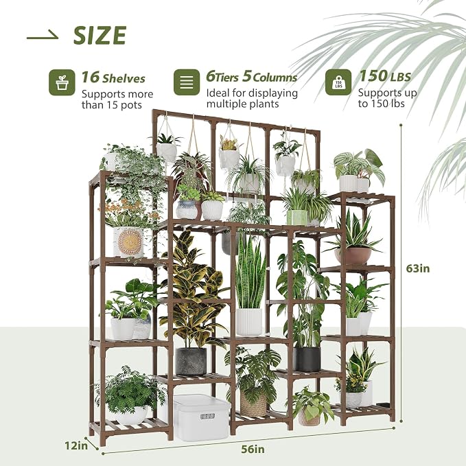 Plant Stand Indoor with Grow Light 14 tiers Large Plant Shelf - Image 6