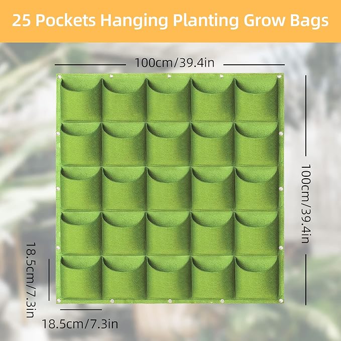 LITLANDSTAR Planter, 25 Pockets Hanging Vertical Wall Bag, Indoor-Outdoor Use - Image 2