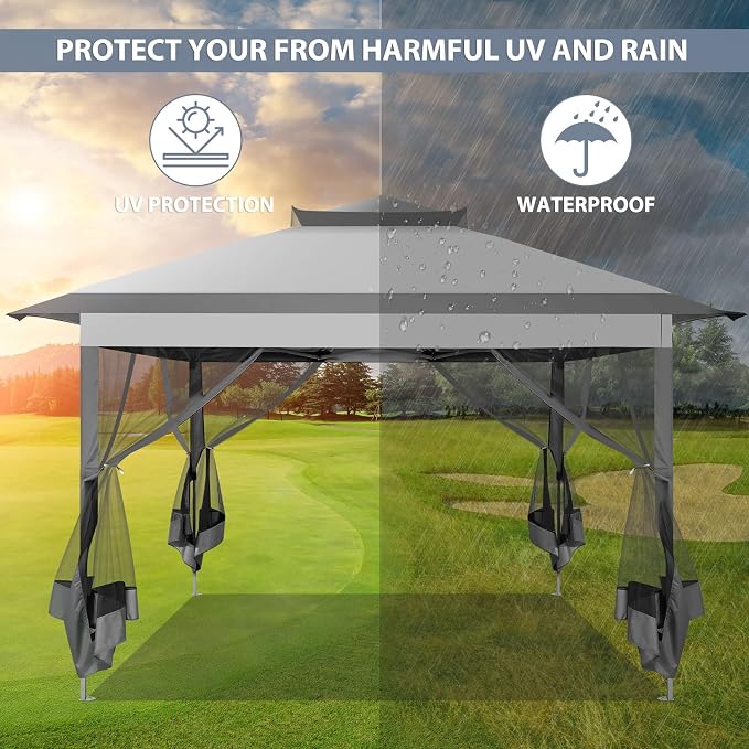 COBIZI 11x11 Pop Up Gazebo One-Push Canopy Tent, Carpas Para Patio, Outdoor - Image 3
