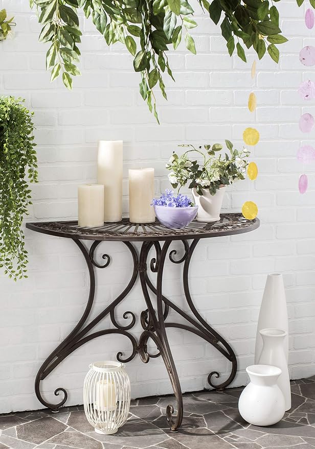 Safavieh Outdoor Collection Annalise Antique White Accent Table - Image 2